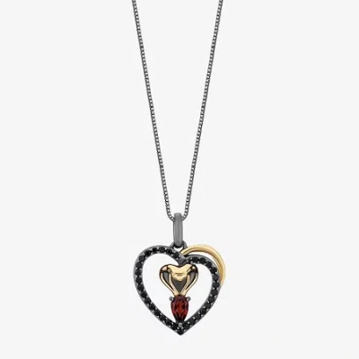 Enchanted Fine Jewelryâ By Disney Enchanted Disney Fine Jewelry Jafar Womens Genuine Red Garnet 14k Gold Over Silver Heart Pear 18 Inc In Black