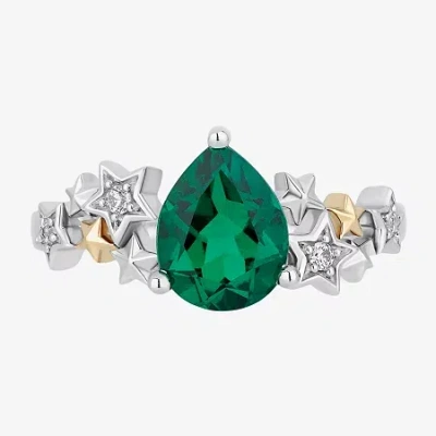 Enchanted Fine Jewelryâ By Disney Enchanted Disney Fine Jewelry Tinker Bell(i,i2) Womens Diamond Accent Lab Created Green Emerald 14k 