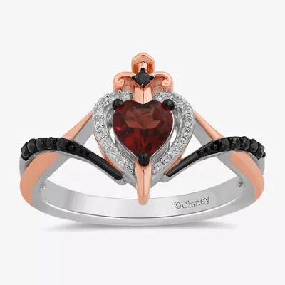 Enchanted Fine Jewelryâ By Disney Enchanted Disney Fine Jewelry Villains Womens 1/6 Ct. T.w. Genuine Red Garnet 14k Rose Gold Over Sil In Metallic