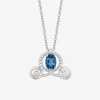 Enchanted Fine Jewelryâ By Disney Enchanted Disney Fine Jewelry Womens 1/10 Ct. T.w. Genuine Blue Topaz Sterling Silver 18 Inch Pendan In Metallic