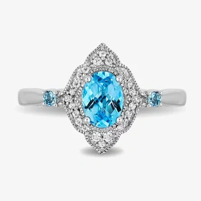 Enchanted Fine Jewelryâ By Disney Enchanted Disney Fine Jewelry Womens 1/10 Ct. T.w. Genuine Blue Topaz Sterling Silver Aladdin Prince