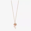 Enchanted Fine Jewelryâ By Disney Enchanted Disney Fine Jewelry Womens 1/10 Ct. T.w. Natural White Diamond 14k Rose Gold Flower 16 Inc In Transparent