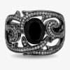 Enchanted Fine Jewelryâ By Disney Enchanted Disney Fine Jewelry Womens 1/3 Ct. T.w. Genuine Black Onyx Sterling Silver Maleficent Cock In Black
