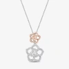 Enchanted Fine Jewelryâ By Disney Enchanted Disney Fine Jewelry Womens 1/5 Ct. Natural White Diamond 14k Rose Gold Over Silver Sterlin In Metallic