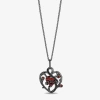 Enchanted Fine Jewelryâ By Disney Enchanted Disney Fine Jewelry Womens 1/6 Ct. T.w. Genuine Red Garnet Sterling Silver Heart 18 Inch P In Transparent