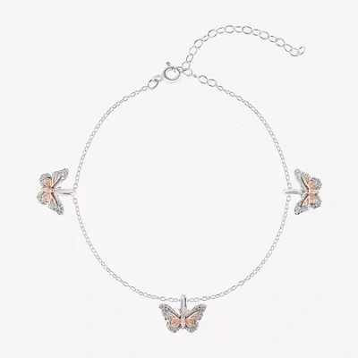 Enchanted Fine Jewelryâ By Disney Enchanted Disney Fine Jewelry Womens 1/6 Ct. T.w. Natural White Diamond 10k Rose Gold Sterling Silve