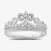 Enchanted Fine Jewelryâ By Disney Enchanted Disney Fine Jewelry Womens 1/6 Ct. T.w. Natural White Diamond Sterling Silver Princess Sno In Silver