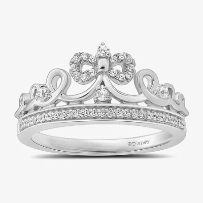 Enchanted Fine Jewelryâ By Disney Enchanted Disney Fine Jewelry Womens 1/6 Ct. T.w. Natural White Diamond Sterling Silver Princess Sno