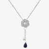 Enchanted Fine Jewelryâ By Disney Enchanted Disney Fine Jewelry Womens 1/8 Ct. T.w. Genuine Blue Sapphire Sterling Silver Flower 18 In In Metallic