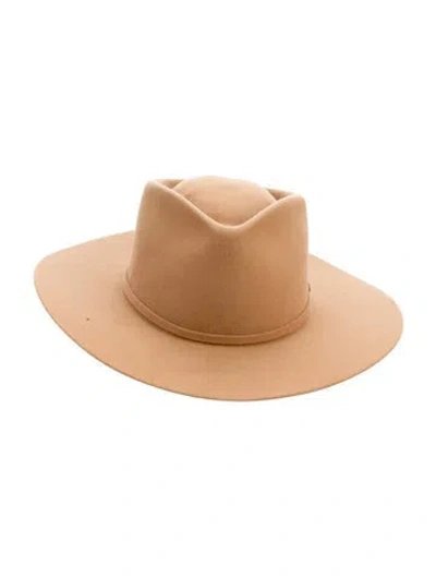Pre-owned Encounter Hat Co. Brown Wool Felt Wide Brim Hat W/tags