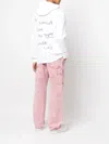 Encré. Embroidered Slogan Hoodie In Pink
