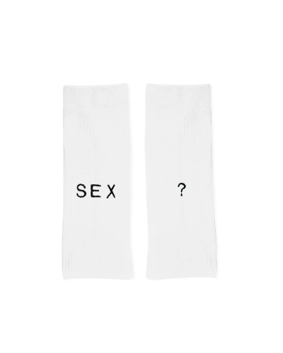 Encré. White Socks With "sex" Embroidery