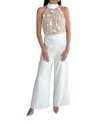 Endless Blu. All Eyes On You Embellished Jumpsuit In White In White