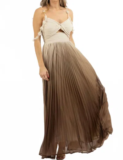 Endless Blu. Annalise Maxi Dress In Ombre In Brown