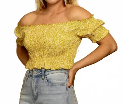 Endless Blu. Baby Daisy Crop Top In Yellow