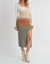 Endless Blu. Chic Layers Sweater Dress In White Multi