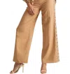 Endless Blu. Embroidered Lace Pants In Tan In Multi