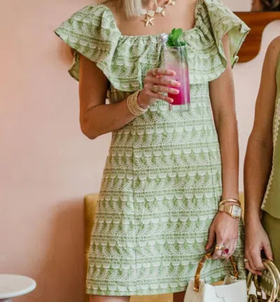 Endless Blu. Exuma Embroidered Dress In Green