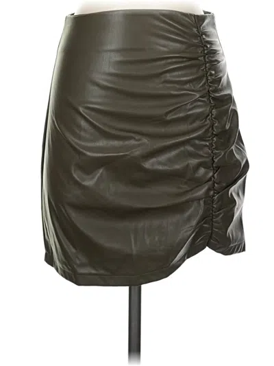 Pre-owned Endless Blu. Faux Leather Skirt In Brown