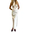 Endless Blu. Flower Cut Maxi Dress In Off White In White