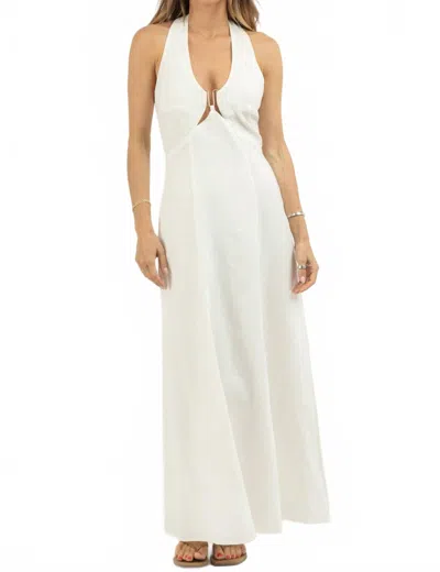 Endless Blu. Holden V-neck Maxi Dress In White