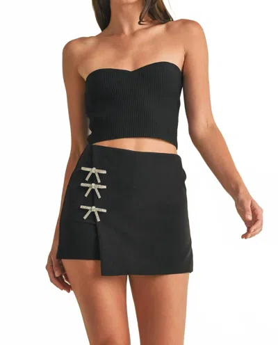 Endless Blu. Jewel Bow Skort In Black