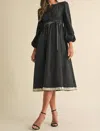 Endless Blu. Moment In Time Midi Dress In Black
