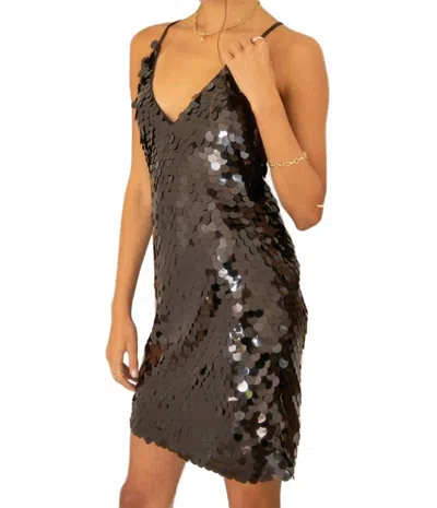 Endless Blu. Seaquin Mini Dress In Black