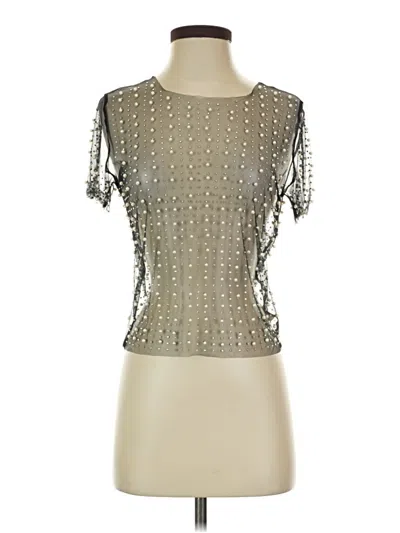 Pre-owned Endless Blu. Short Sleeve Top Silver Square Neckline Tops
