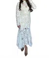 Endless Blu. Something Romantic Long Sleeve Lace Dress In White In Multi