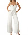 Endless Blu. Striped Bustier Jumpsuit In White/black In Multi