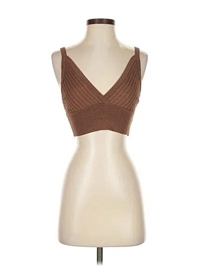 Pre-owned Endless Blu. Tank Top Brown Strapless Neckline Tops