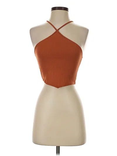 Pre-owned Endless Blu. Tank Top Orange Halter Neckline Tops