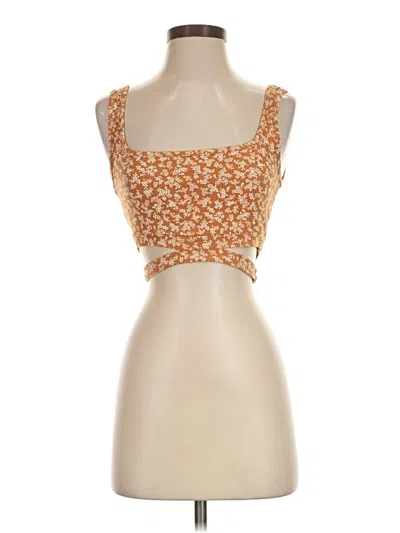 Pre-owned Endless Blu. Tank Top Orange Square Neckline Tops