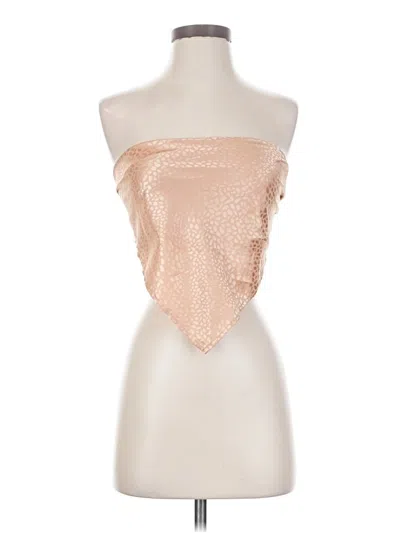 Pre-owned Endless Blu. Tube Top Gold Strapless Neckline Tops