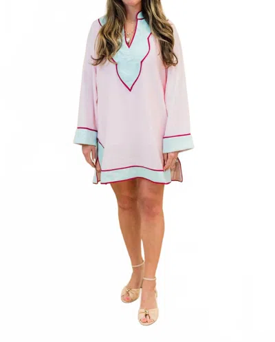 Endless Blu. Turks Tunic Dress In Pink/blue In Multi