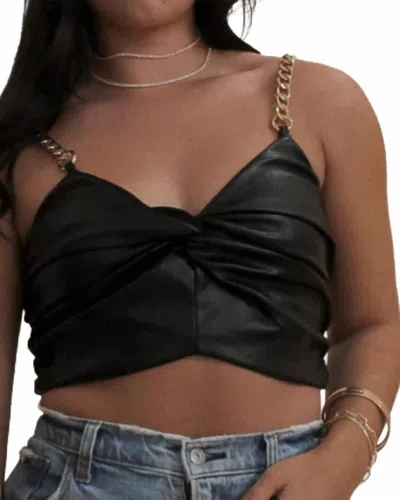 Endless Blu. Twisted Chain Cropped Top In Black