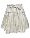Endless Blu. Women's Pleated Mini Skirt In Cream In White