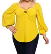 Endless Curves Sweetheart O Ring Blouse In Yellow In Yellow