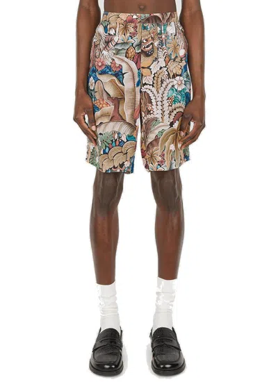Endless Joy Abstract Motif Board Shorts In Multi
