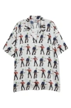 Endless Joy Dead Man Print Button-up Shirt In Cream