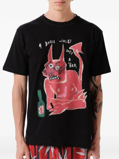 Endless Joy Devil Graphic-print Cotton T-shirt In Black