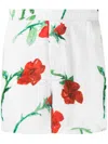 Endless Joy Elasticated-waistband Rose-print Shorts In Weiss