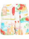 Endless Joy Graphic-print Tencel Shorts In White