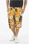 Endless Joy Floral Patterned Drawstring Waist Shorts In Yellow