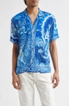 Endless Joy Gajah Wakta Button-up Shirt In Blue/white