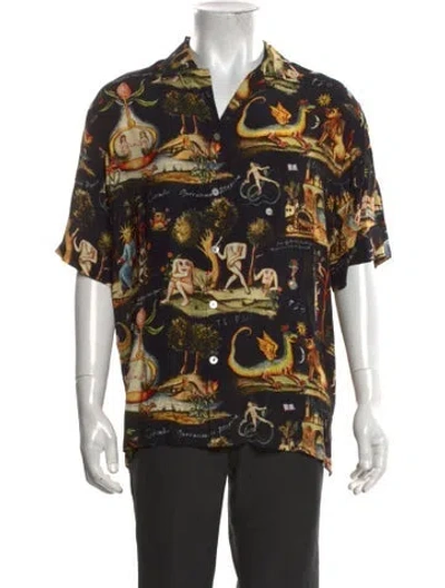 Pre-owned Endless Joy Graphic Print Short Sleeve Shirt In Black