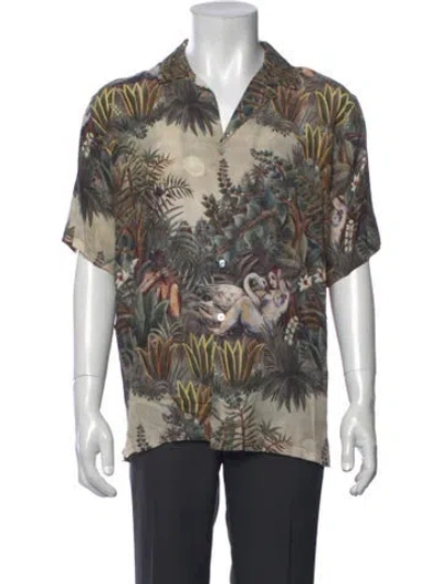 Pre-owned Endless Joy Graphic Print Short Sleeve Shirt In Blue