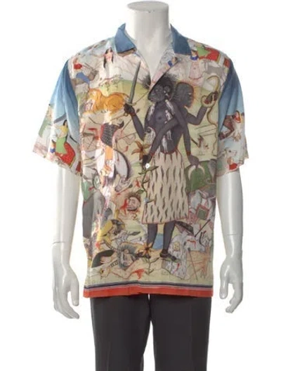 Pre-owned Endless Joy Graphic Print Short Sleeve Shirt In Neutrals