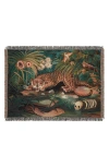 Endless Joy Jungle Print Organic Cotton Ceremonial Blanket In Green Multi